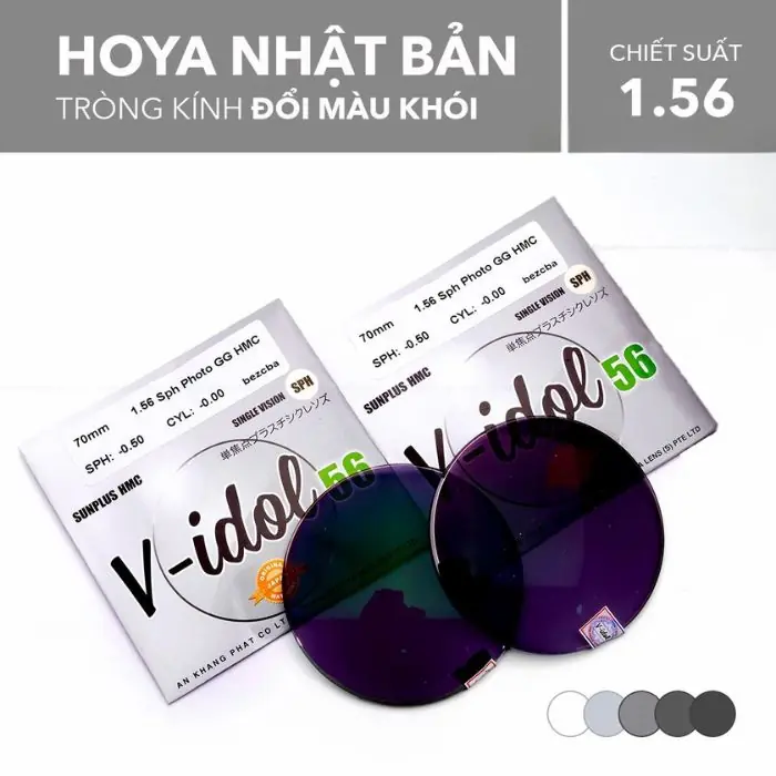 Tròng Kính Hoya đổi Màu V-IDOL Sunplus 1.56 - Nhật Bản